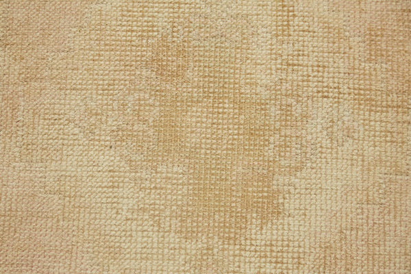Overdyed Vintage Bej Eskitme Pamuk Yün El Dokuma Halısı 50x93 Agacan