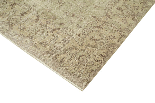 Vintage Bej Eskitme Pamuk Yün El Dokuma Halısı 173x290 Agacan