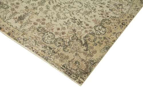 Vintage Bej Eskitme Pamuk Yün El Dokuma Halısı 158x280 Agacan