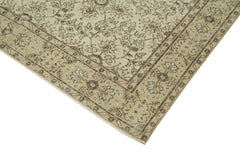 Vintage Bej Eskitme Pamuk Yün El Dokuma Halısı 177x296 Agacan