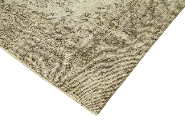 Vintage Bej Eskitme Pamuk Yün El Dokuma Halısı 200x300 Agacan