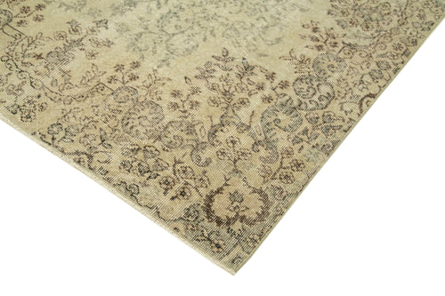 Vintage Bej Eskitme Pamuk Yün El Dokuma Halısı 166x283 Agacan