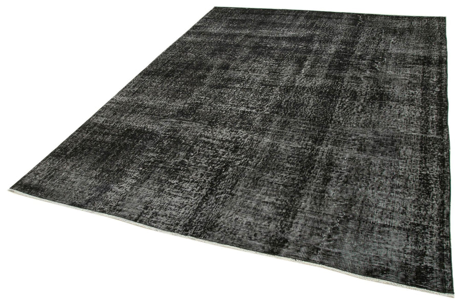 Overdyed Vintage Siyah Eskitme Pamuk Yün El Dokuma Halısı 201x273 Agacan