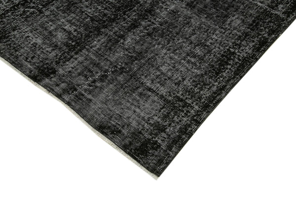 Overdyed Vintage Siyah Eskitme Pamuk Yün El Dokuma Halısı 201x273 Agacan