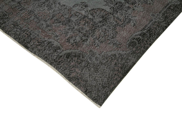 Overdyed Vintage Siyah Eskitme Pamuk Yün El Dokuma Halısı 188x316 Agacan