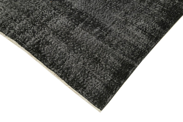 Overdyed Vintage Siyah Eskitme Pamuk Yün El Dokuma Halısı 193x294 Agacan