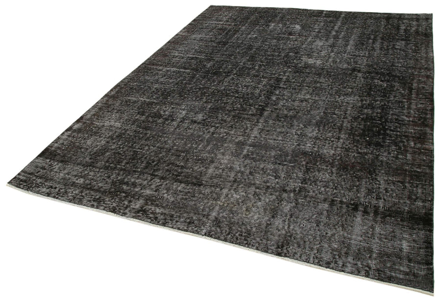 Overdyed Vintage Siyah Eskitme Pamuk Yün El Dokuma Halısı 200x279 Agacan
