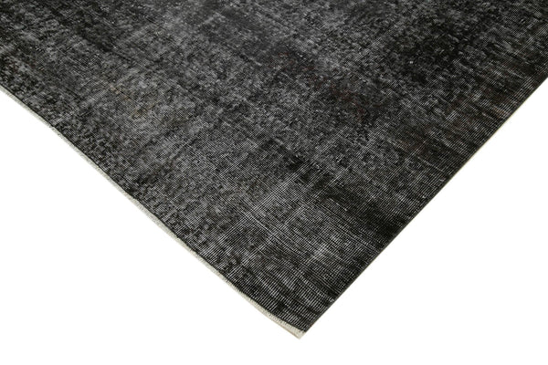Overdyed Vintage Siyah Eskitme Pamuk Yün El Dokuma Halısı 200x279 Agacan