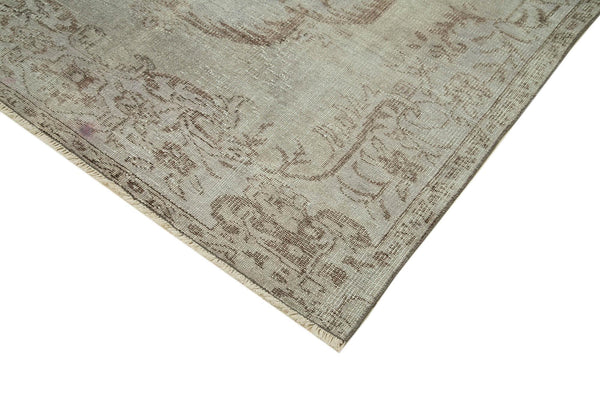 Overdyed Vintage Gri Eskitme Pamuk Yün El Dokuma Halısı 169x275 Agacan