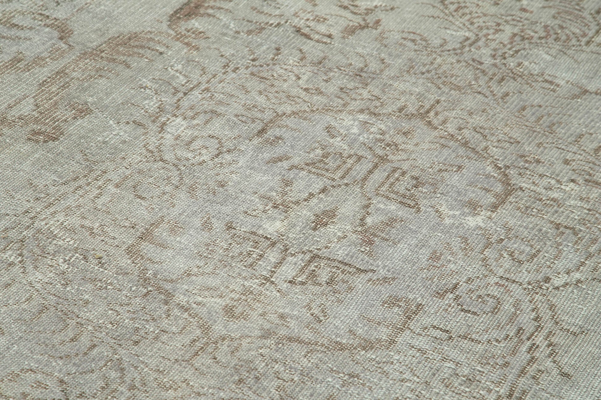 Overdyed Vintage Gri Eskitme Pamuk Yün El Dokuma Halısı 169x275 Agacan