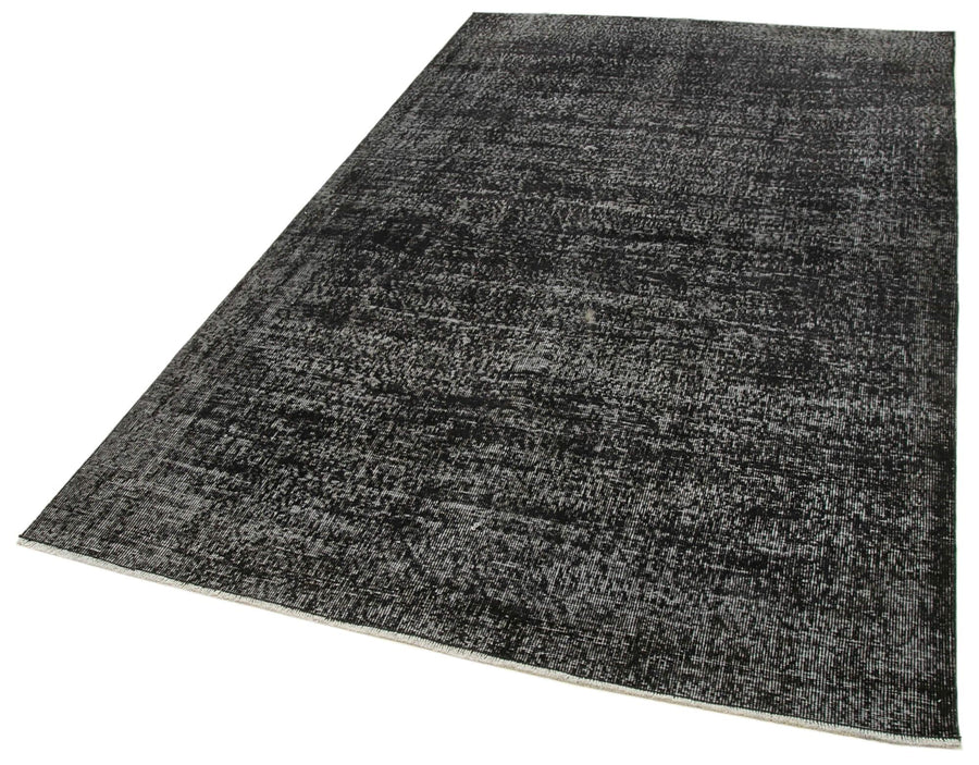 Overdyed Vintage Siyah Eskitme Pamuk Yün El Dokuma Halısı 150x261 Agacan