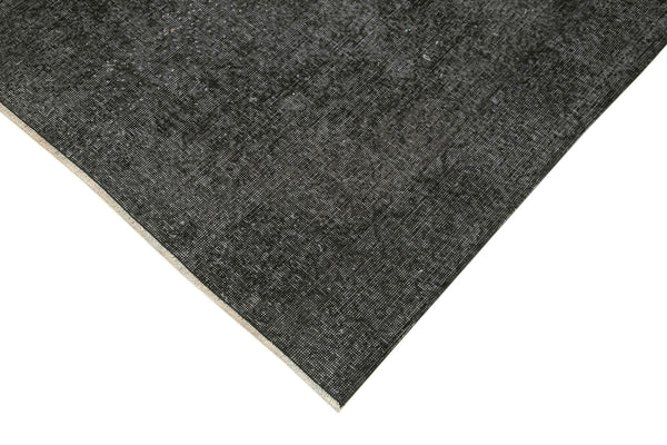 Overdyed Vintage Siyah Eskitme Pamuk Yün El Dokuma Halısı 145x292 Agacan