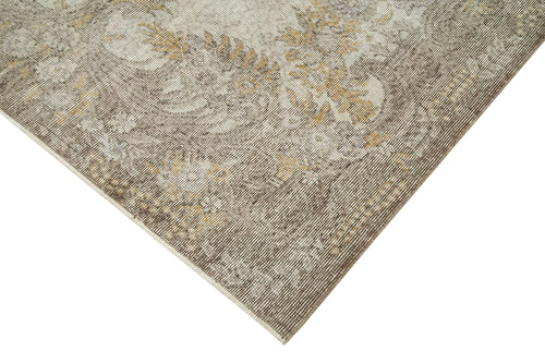 Overdyed Vintage Gri Eskitme Pamuk Yün El Dokuma Halısı 182x287 Agacan