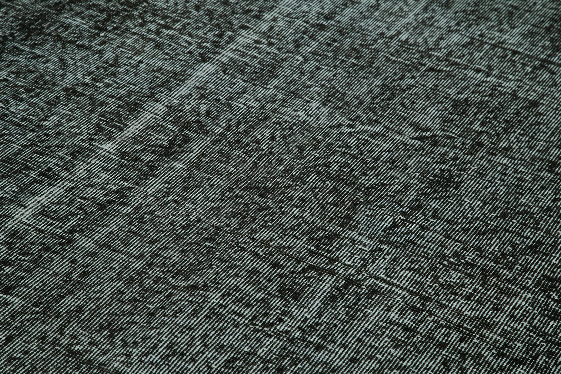 Overdyed Vintage Siyah Eskitme Pamuk Yün El Dokuma Halısı 181x286 Agacan