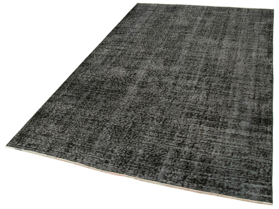 Overdyed Vintage Siyah Eskitme Pamuk Yün El Dokuma Halısı 157x251 Agacan