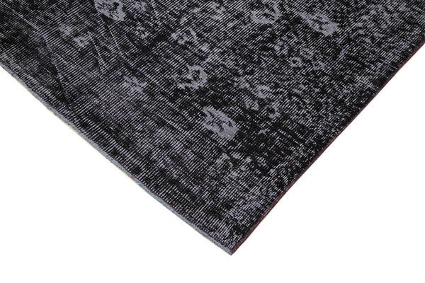 Overdyed Vintage Siyah Eskitme Pamuk Yün El Dokuma Halısı 157x266 Agacan