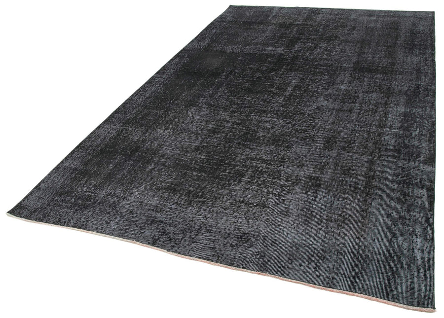 Overdyed Vintage Siyah Eskitme Pamuk Yün El Dokuma Halısı 189x316 Agacan