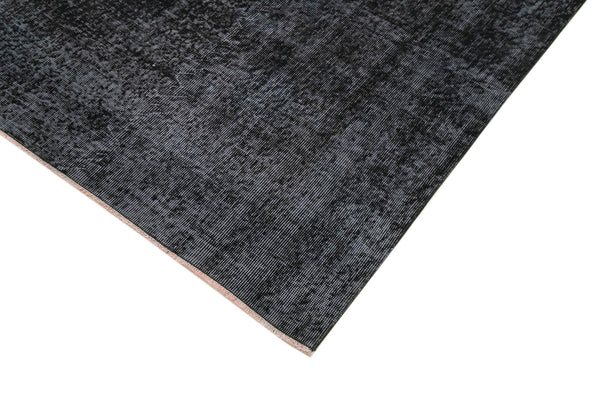 Overdyed Vintage Siyah Eskitme Pamuk Yün El Dokuma Halısı 189x316 Agacan