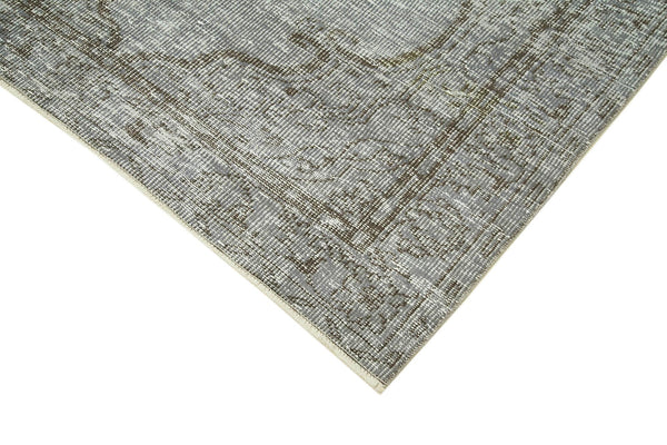 Overdyed Vintage Gri Eskitme Pamuk Yün El Dokuma Halısı 157x250 Agacan