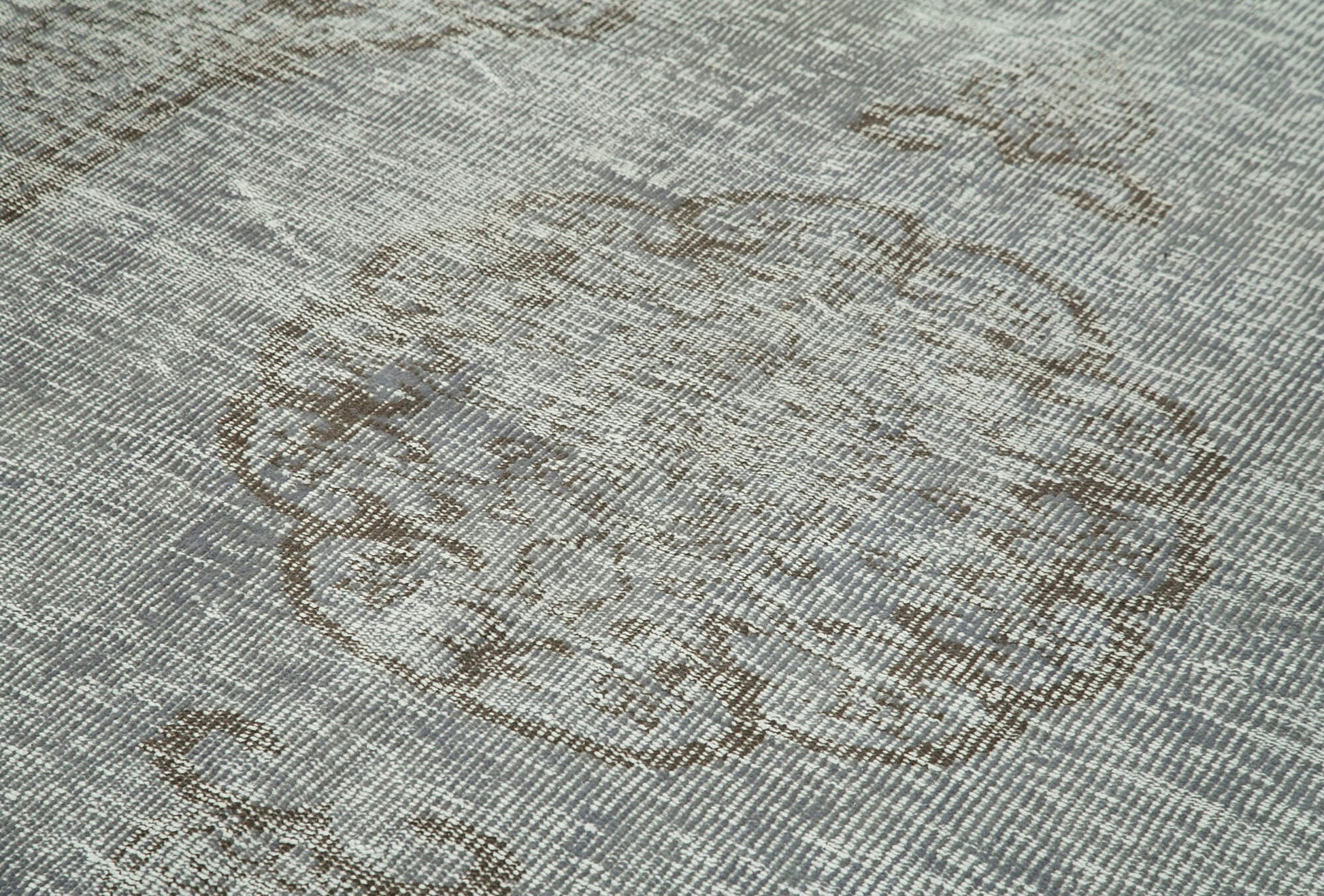 Overdyed Vintage Gri Eskitme Pamuk Yün El Dokuma Halısı 157x250 Agacan