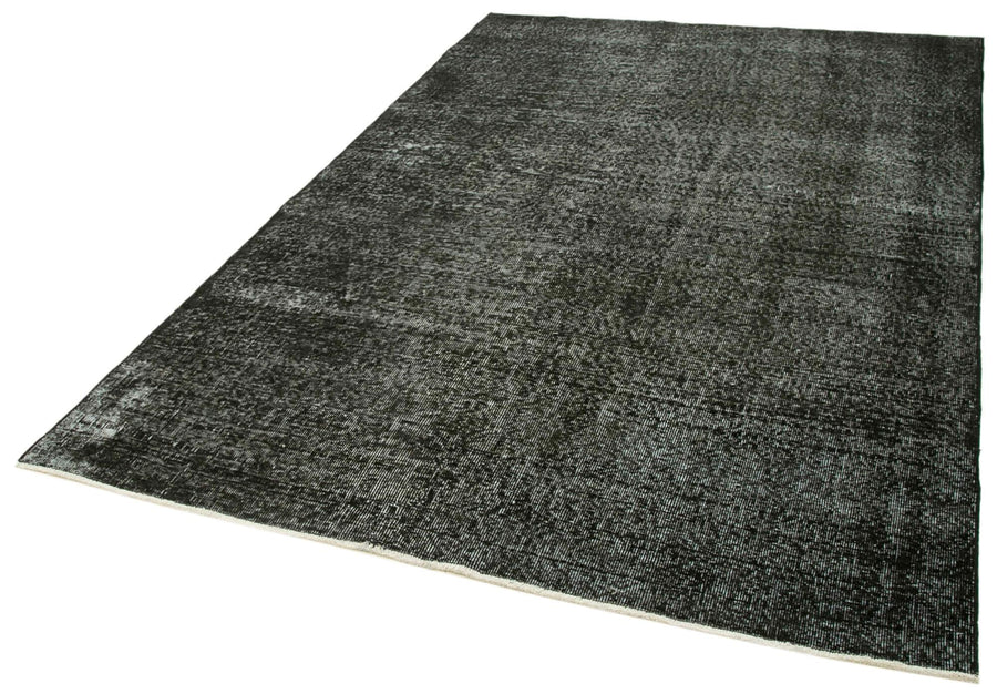 Overdyed Vintage Siyah Eskitme Pamuk Yün El Dokuma Halısı 169x255 Agacan