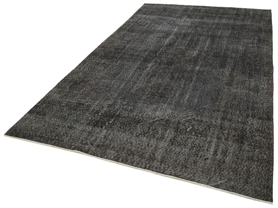 Overdyed Vintage Siyah Eskitme Pamuk Yün El Dokuma Halısı 191x311 Agacan