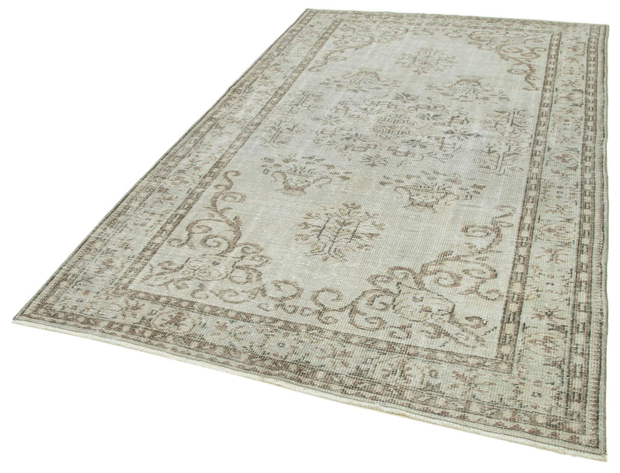 Overdyed Vintage Gri Eskitme Pamuk Yün El Dokuma Halısı 172x280 Agacan