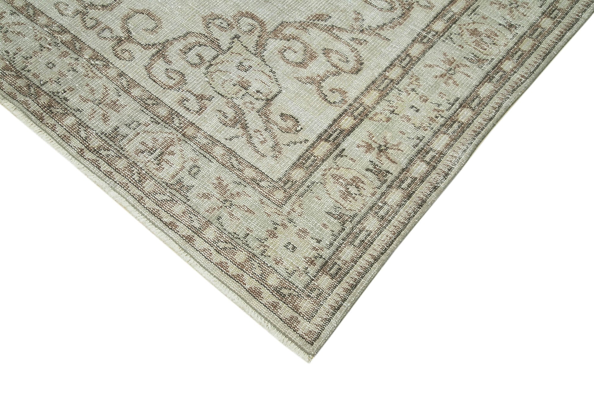 Overdyed Vintage Gri Eskitme Pamuk Yün El Dokuma Halısı 172x280 Agacan