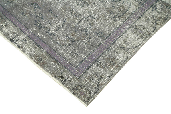 Overdyed Vintage Gri Eskitme Pamuk Yün El Dokuma Halısı 165x284 Agacan