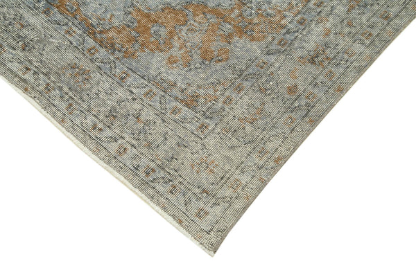 Overdyed Vintage Gri Eskitme Pamuk Yün El Dokuma Halısı 153x271 Agacan