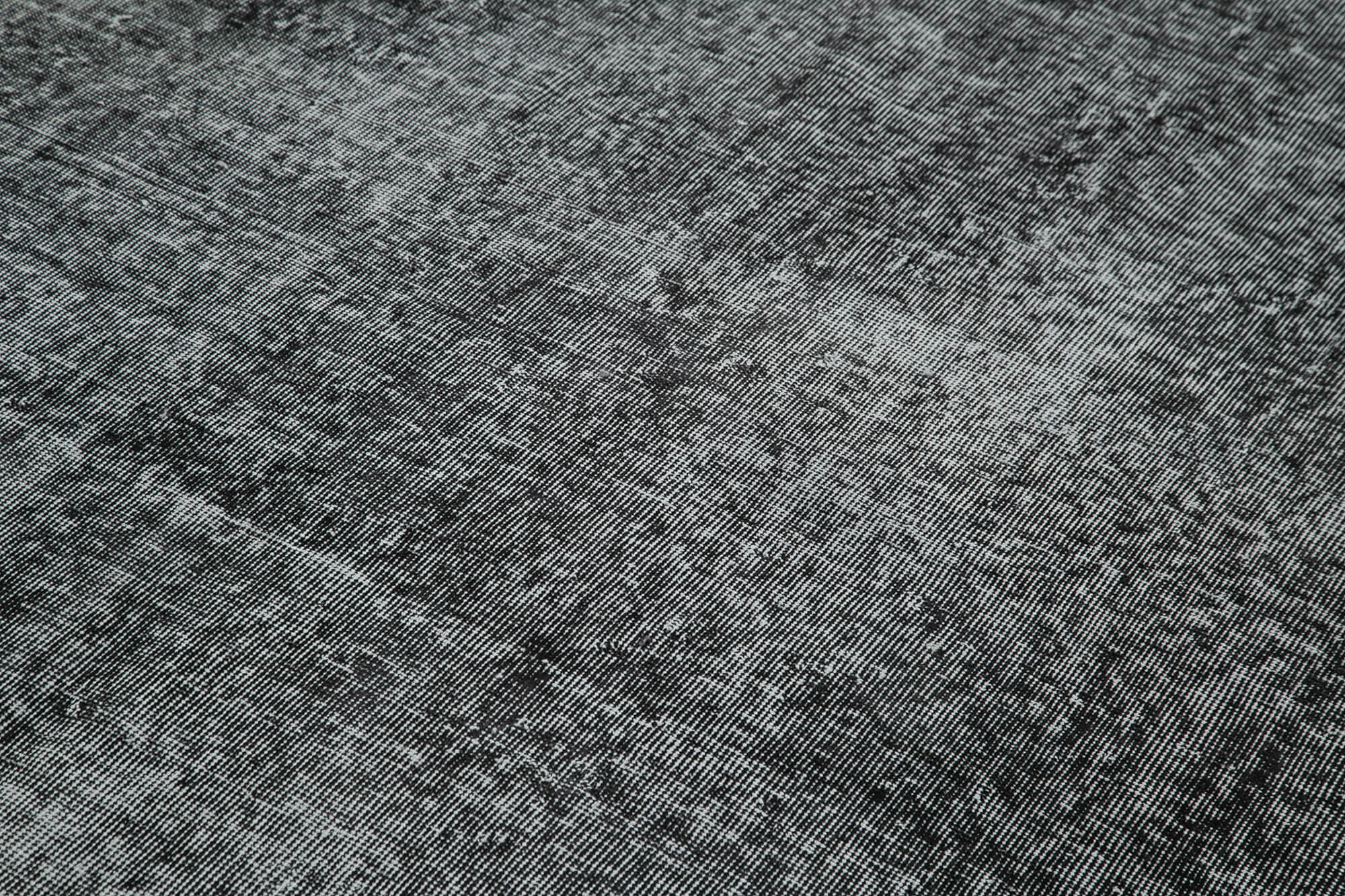 Overdyed Vintage Siyah Eskitme Pamuk Yün El Dokuma Halısı 206x300 Agacan