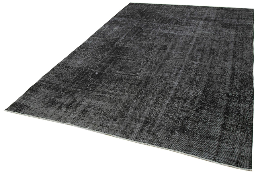 Overdyed Vintage Siyah Eskitme Pamuk Yün El Dokuma Halısı 201x296 Agacan
