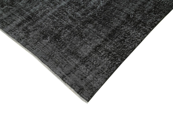 Overdyed Vintage Siyah Eskitme Pamuk Yün El Dokuma Halısı 201x296 Agacan