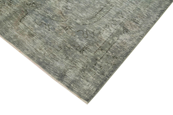 Overdyed Vintage Gri Eskitme Pamuk Yün El Dokuma Halısı 188x267 Agacan