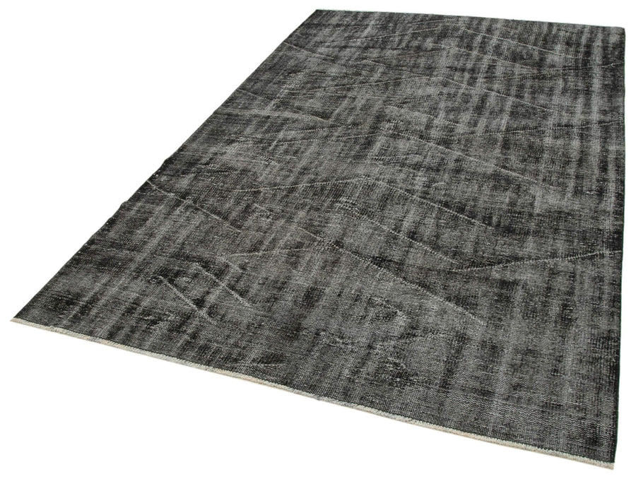 Overdyed Vintage Siyah Eskitme Pamuk Yün El Dokuma Halısı 165x264 Agacan