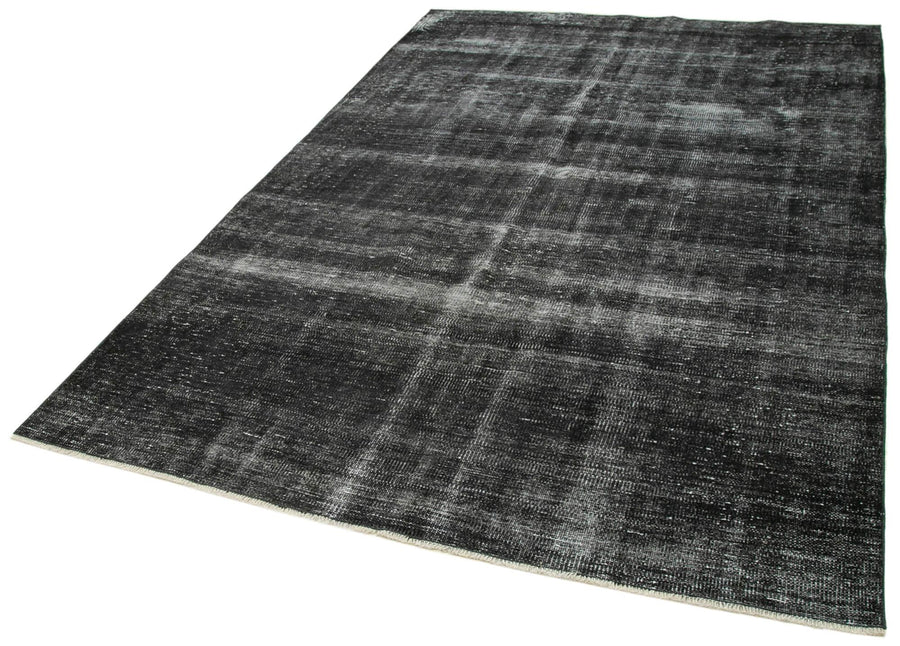 Overdyed Vintage Siyah Eskitme Pamuk Yün El Dokuma Halısı 176x276 Agacan