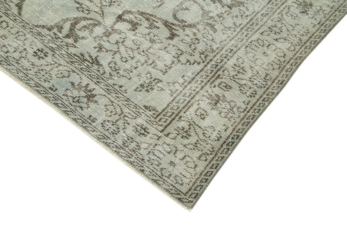 Overdyed Vintage Mavi Eskitme Pamuk Yün El Dokuma Halısı 170x292 Agacan