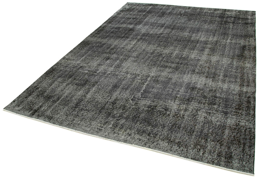 Overdyed Vintage Siyah Eskitme Pamuk Yün El Dokuma Halısı 195x274 Agacan