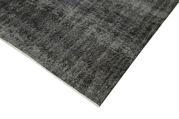 Overdyed Vintage Siyah Eskitme Pamuk Yün El Dokuma Halısı 195x274 Agacan