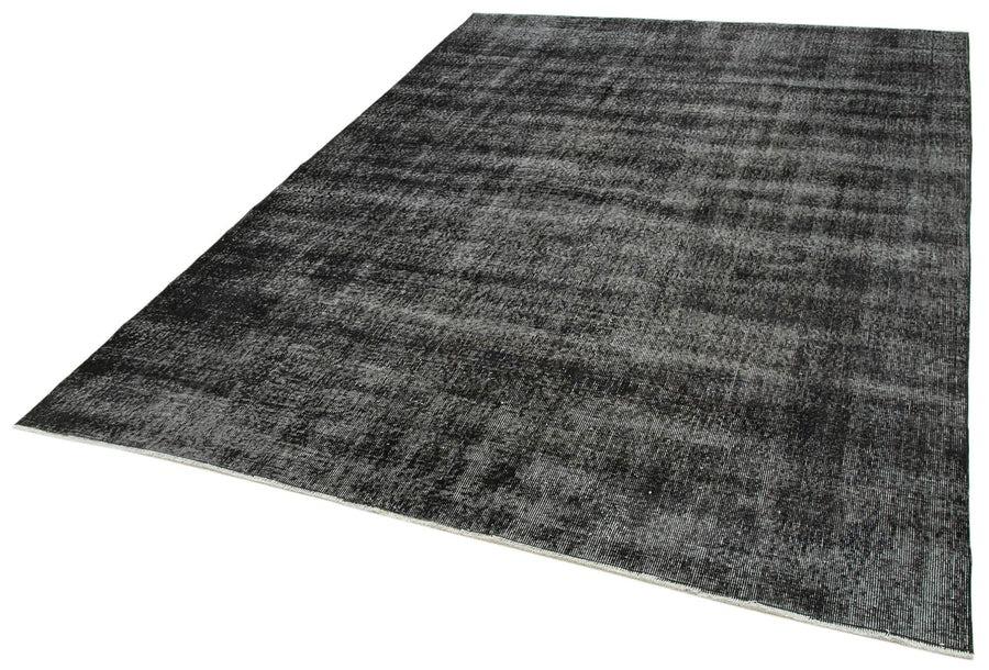 Overdyed Vintage Siyah Eskitme Pamuk Yün El Dokuma Halısı 204x294 Agacan