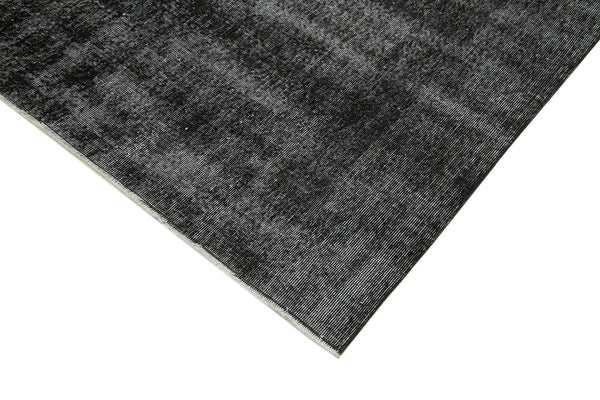Overdyed Vintage Siyah Eskitme Pamuk Yün El Dokuma Halısı 204x294 Agacan