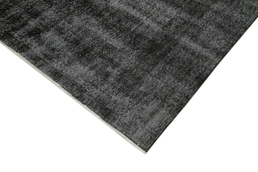 Grauer Overdyed Vintage Teppich mit abstraktem Muster 204x294 cm – im Wohnzimmer