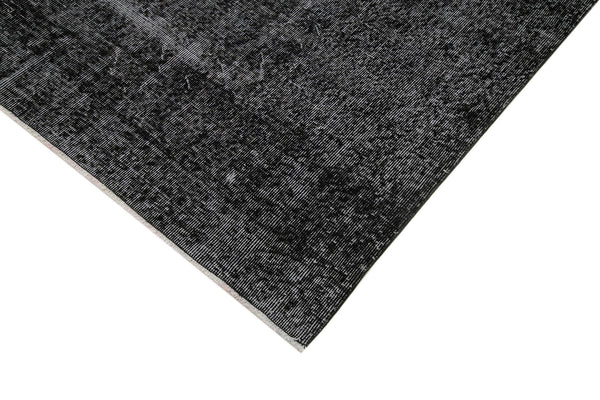 Overdyed Vintage Siyah Eskitme Pamuk Yün El Dokuma Halısı 207x292 Agacan