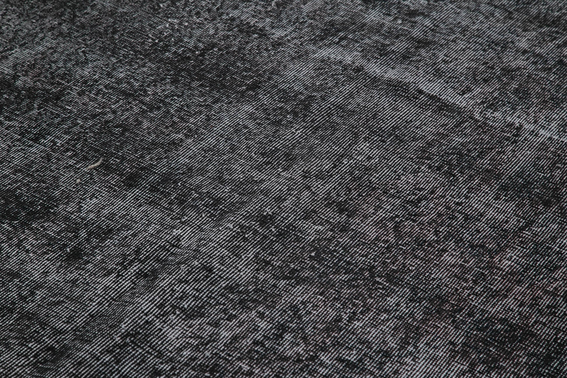 Overdyed Vintage Siyah Eskitme Pamuk Yün El Dokuma Halısı 207x292 Agacan