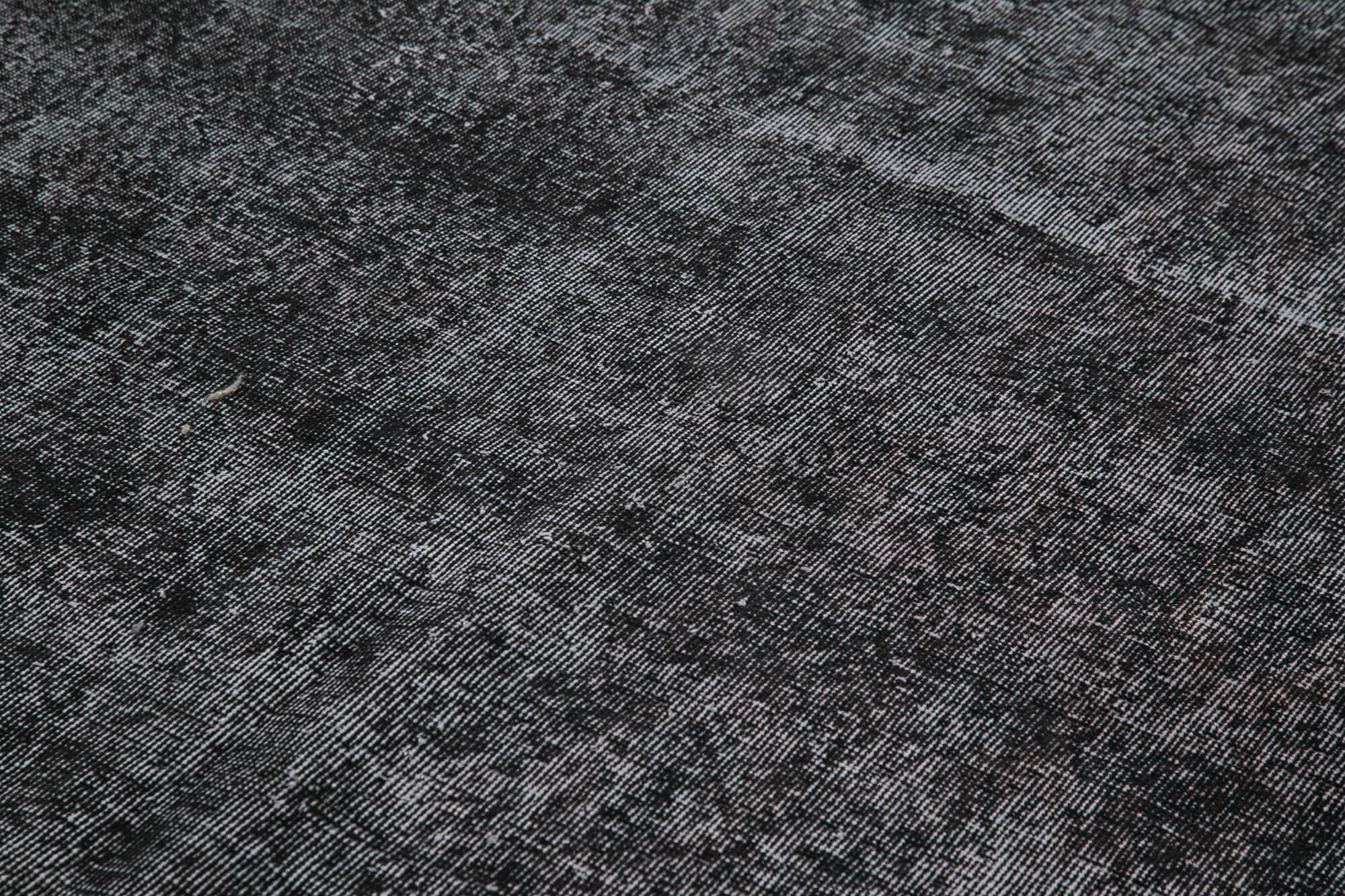 Overdyed Vintage Siyah Eskitme Pamuk Yün El Dokuma Halısı 207x292 Agacan