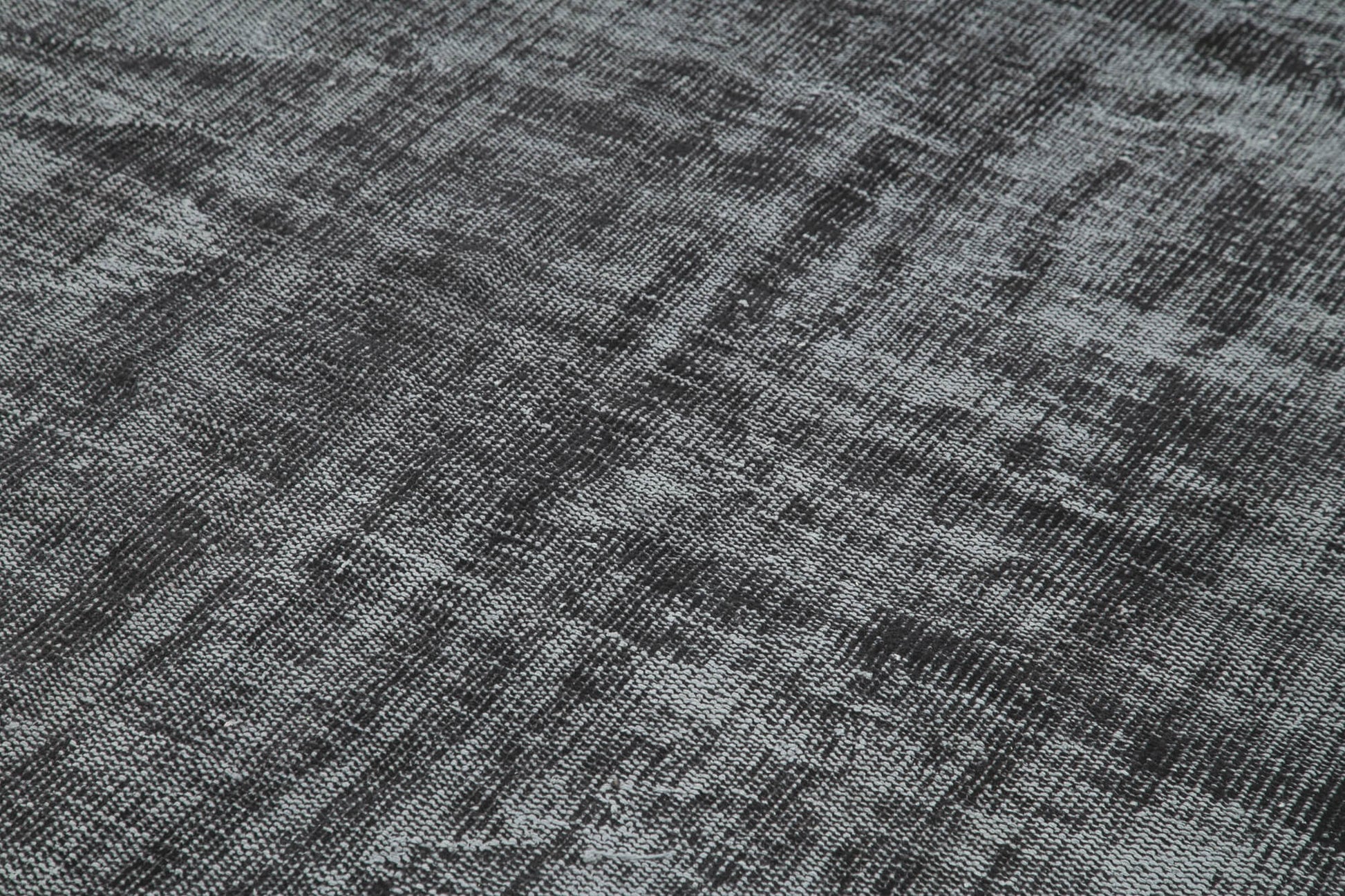 Overdyed Vintage Siyah Eskitme Pamuk Yün El Dokuma Halısı 207x301 Agacan