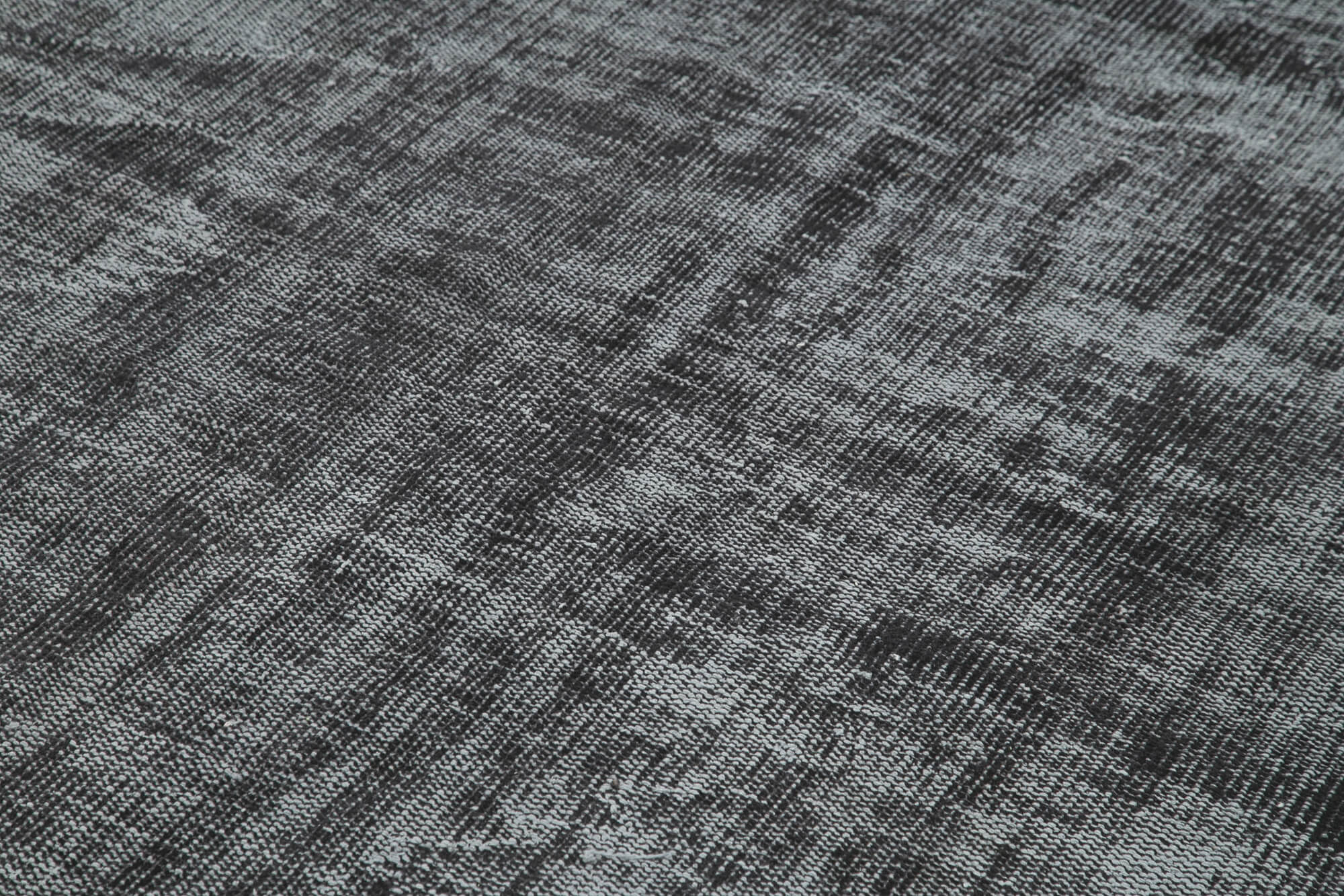 Overdyed Vintage Siyah Eskitme Pamuk Yün El Dokuma Halısı 207x301 Agacan