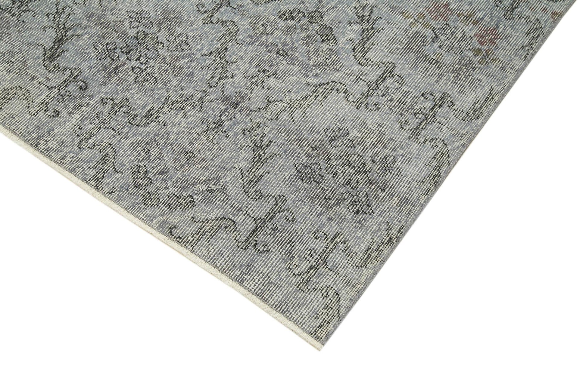 Overdyed Vintage Mavi Eskitme Pamuk Yün El Dokuma Halısı 148x263 Agacan