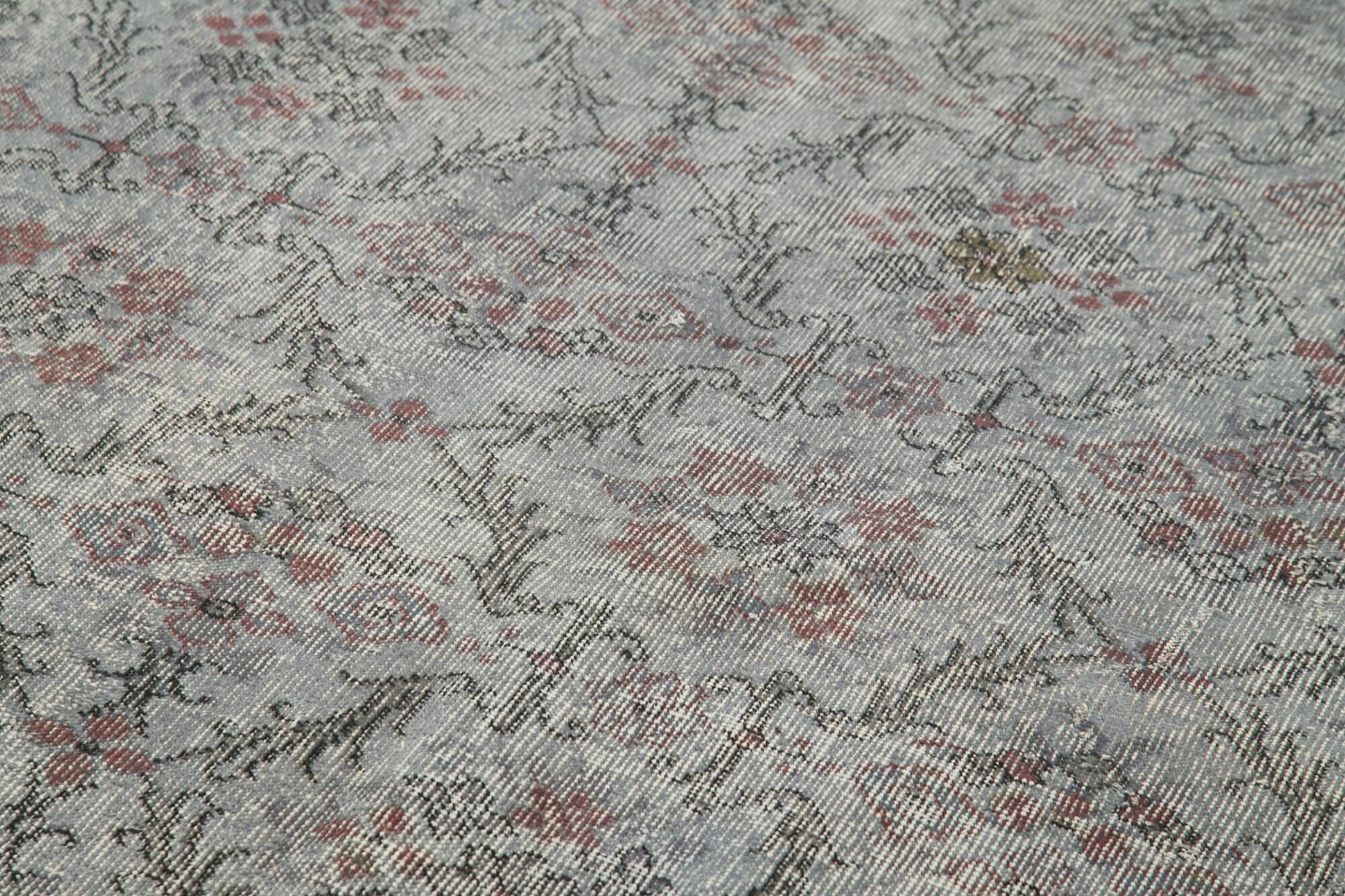 Overdyed Vintage Mavi Eskitme Pamuk Yün El Dokuma Halısı 148x263 Agacan