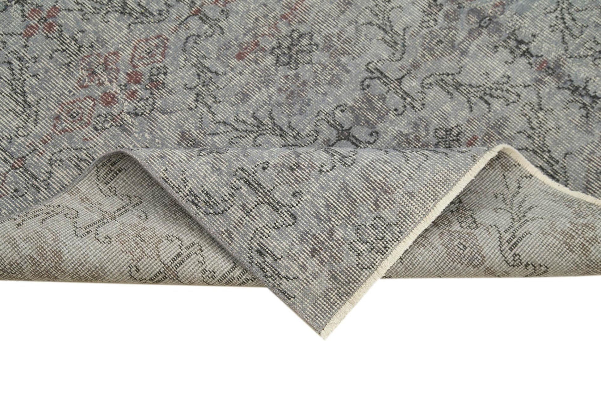 Overdyed Vintage Mavi Eskitme Pamuk Yün El Dokuma Halısı 148x263 Agacan
